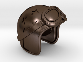 Easy Rider Skull (Helmet Only) Ring Box in Polished Bronze Steel