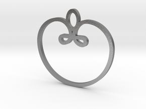 heart, apple pendant in Natural Silver