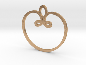 heart, apple pendant in Natural Bronze