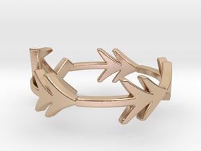 geometric arrow astrology sagittarius zodiac ring in 14k Rose Gold Plated Brass: 7 / 54