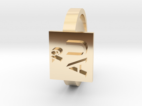 Gold Ring AU Gold Elemental Symbol in 14K Yellow Gold
