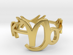 bohemian arrow astrology capricorn zodiac ring in Polished Brass: 5 / 49