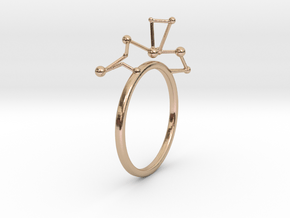 geometric minimalist star constellation ring in 14k Rose Gold Plated Brass: 7 / 54