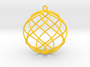 spiral bauble ornament in Yellow Processed Versatile Plastic