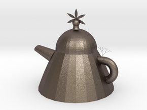  teapot in Polished Bronzed-Silver Steel