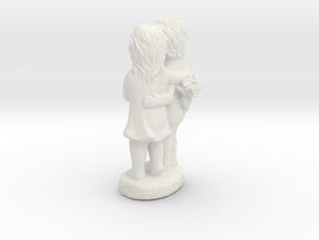 Boy And Girl Statue in White Natural Versatile Plastic