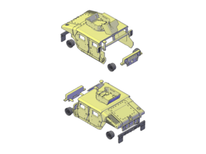 M1114 Humvee Armor w/ Gunner’s Protection Kit in Tan Fine Detail Plastic
