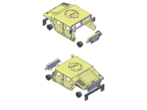 M1114 Humvee Armor in Tan Fine Detail Plastic