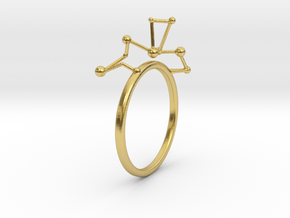 geometric minimalist star constellation ring in Polished Brass: 5 / 49