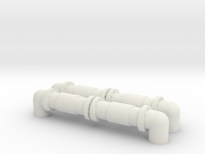 Industrial Pipeline (x2) 1/160 in White Natural Versatile Plastic