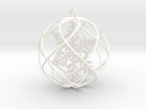 snowflake bauble ornament in White Processed Versatile Plastic
