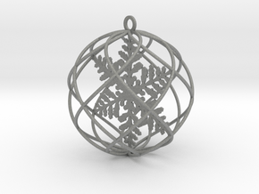 snowflake bauble ornament in Gray PA12