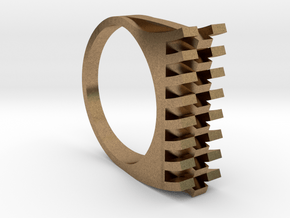 Tri-Fold Edge Ring - US Ring Size 07 in Natural Brass
