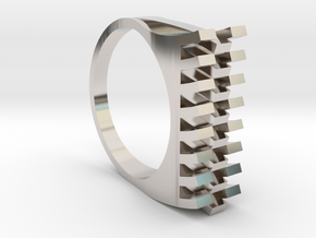 Tri-Fold Edge Ring - US Ring Size 07 in Platinum