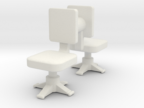 Office chair (x2) 1/56 in White Natural Versatile Plastic