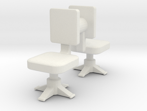 Office chair (x2) 1/48 in White Natural Versatile Plastic