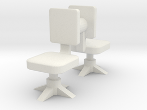 Office chair (x2) 1/43 in White Natural Versatile Plastic