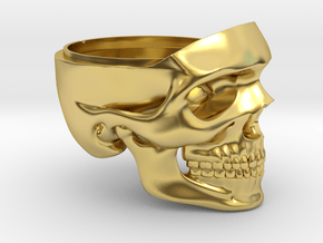 Easy Rider (Skull Only) Ring Box for Engagement in Polished Brass