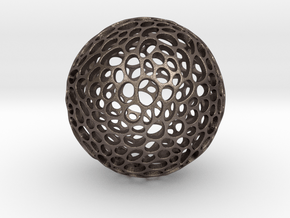 Voronoi sphere in Polished Bronzed-Silver Steel