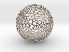 Voronoi sphere in Rhodium Plated Brass
