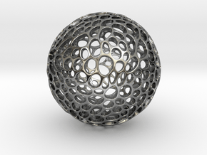 Voronoi sphere in Fine Detail Polished Silver