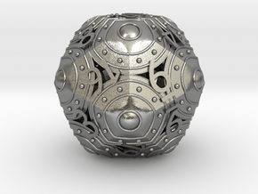 D20 Balanced - Shield (Big Numbers) in Natural Silver
