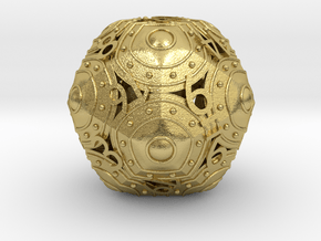 D20 Balanced - Shield (Big Numbers) in Natural Brass