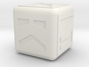 Cubebot Gaming Die in White Natural Versatile Plastic