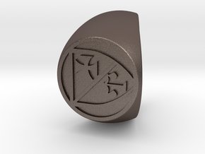 Custom Signet Ring 95 in Polished Bronzed-Silver Steel