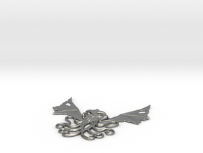 Winged Cthulhu Necklace in Natural Silver