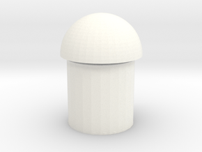 Mushroom shape mug (with lid) in White Processed Versatile Plastic
