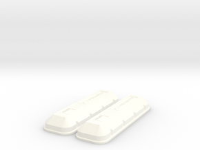 1/8 BBC 502 Logo Valve Covers in White Processed Versatile Plastic
