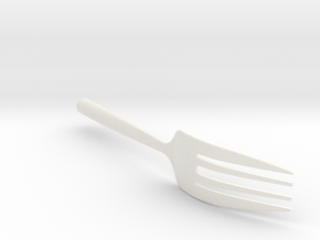 Section mixed into fork in White Processed Versatile Plastic