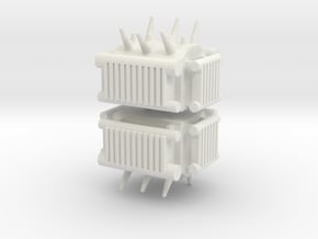 Electrical Transformer (x2) 1/200 in White Natural Versatile Plastic