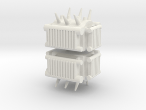 Electrical Transformer (x2) 1/220 in White Natural Versatile Plastic