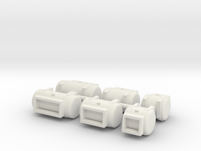 1/50th Builders Pack truck fuel tanks w steps in White Natural Versatile Plastic