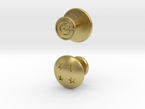 Dragon Ball - Capsule Cufflinks - V2 (4 stars) in Natural Brass