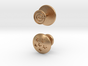 Dragon Ball - Capsule Cufflinks - V2 (6 stars) in Natural Bronze