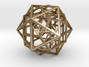 Nested Platonic Solids - Small in Polished Gold Steel