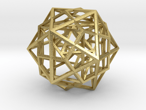 Nested Platonic Solids - Small in Natural Brass