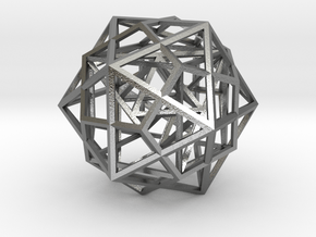 Nested Platonic Solids - Small in Natural Silver