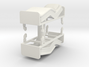 Hospital Bed (x2) 1/76 in White Natural Versatile Plastic