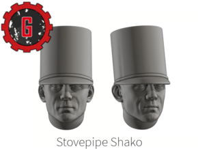 28mm Stovepipe Shakos in Tan Fine Detail Plastic: Small
