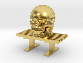 skull Bench in Polished Brass