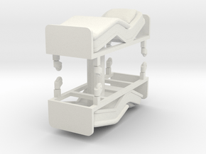 Hospital Bed (x2) 1/56 in White Natural Versatile Plastic