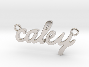 Name Pendant - Caley in Rhodium Plated Brass