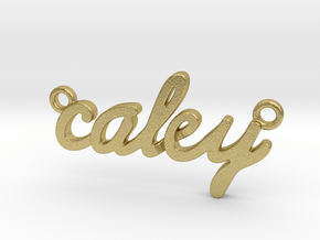 Name Pendant - Caley in Natural Brass