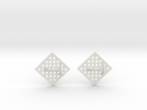 Chess Earrings - Bishop in White Natural Versatile Plastic