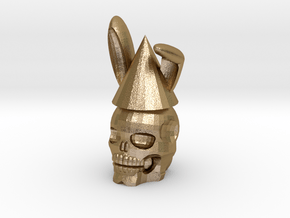 Skull rabbit in Polished Gold Steel: Small