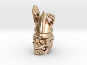 Skull rabbit in 14k Rose Gold: Small